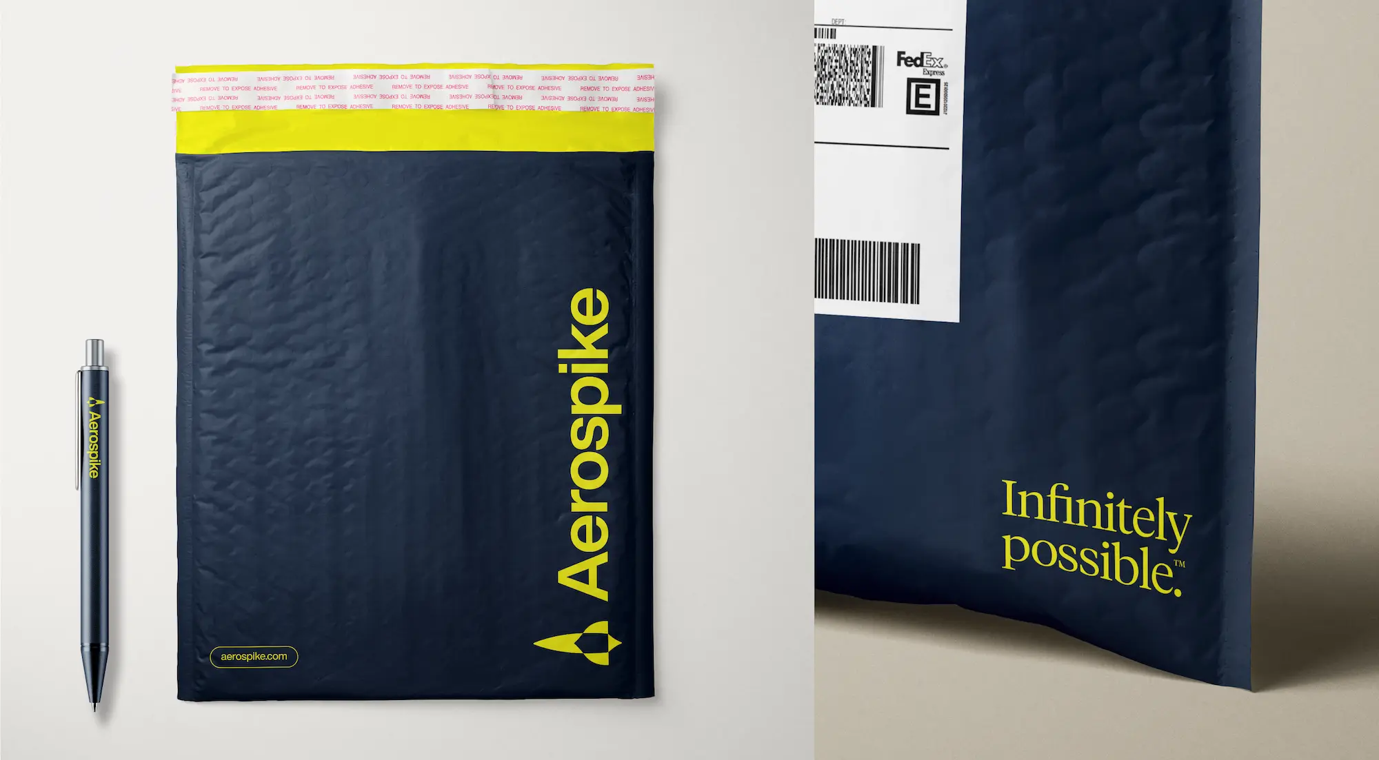 An Aerospike designed pen and packaging